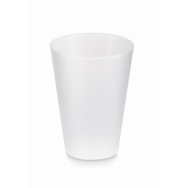 Vaso reutilizable de PP color blanco