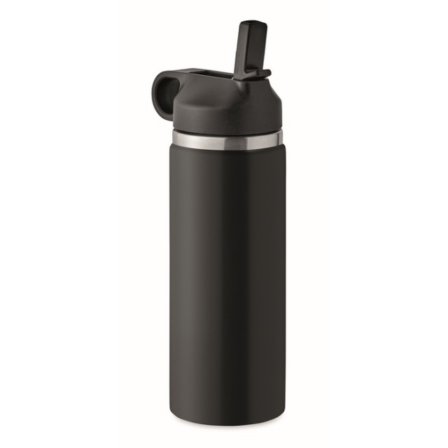 Botellas de acero inoxidable reciclado y tapón con pajita 500ml