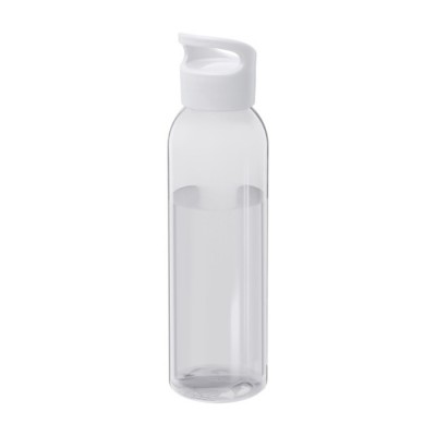 Botellas de plástico reciclado transparente con asa 650ml