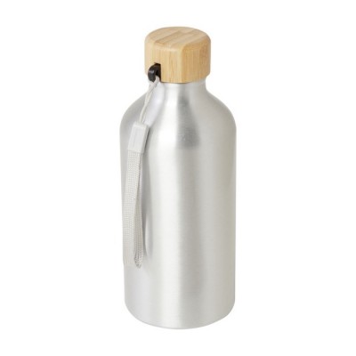 Botella de aluminio reciclado con tapa de bambú 500ml