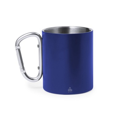 Tazas publicitarias de acero inoxidable con asa de mosquetón 300ml