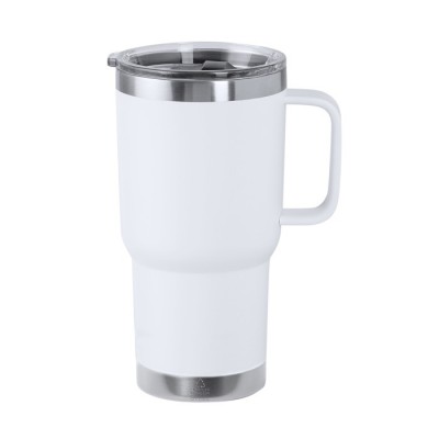 Vasos de doble pared de acero inoxidable con asa cuadrada 600ml