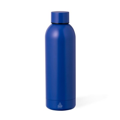 Botella de acero en colores metalizados con el logo 500ml
