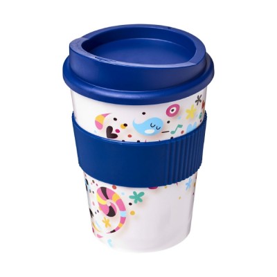 Tazas de café para llevar con logo empresa azul marino