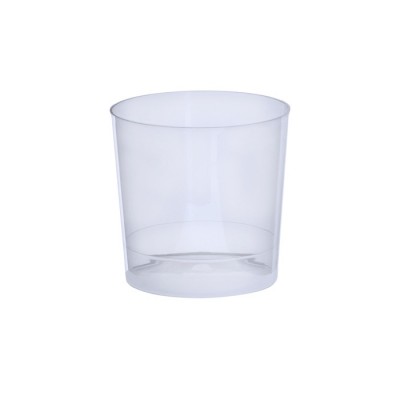 Vaso de plástico reutilizable bajo con acabado translúcido 330ml