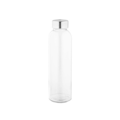 Botella de cristal transparente con tapón de acero 500ml