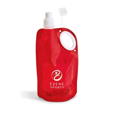 Botellas plegables personalizadas con logo color rojo