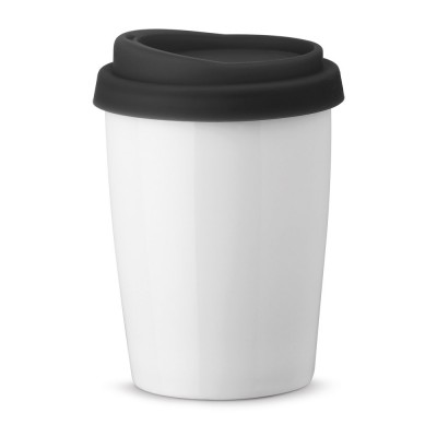 Vasos de viaje personalizados de porcelana color negro