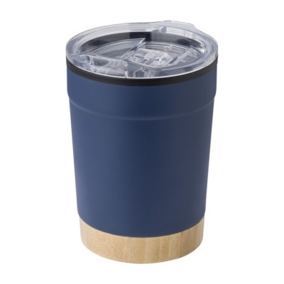 Taza térmica con base de bambú y tapa a presión 300ml