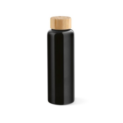 Botellas de vidrio personalizadas de colores con tapón de bambú 490ml 