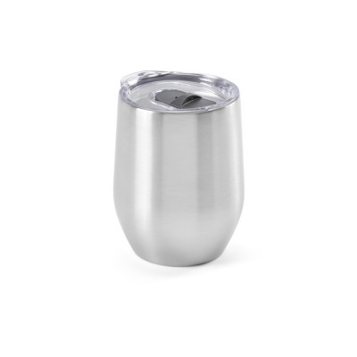 Vasos termo con logo de acero reciclado con apertura en tapa 310ml