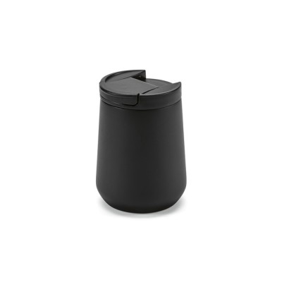 Tazas termo de acero con tapa antifugas de color negro 350ml