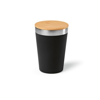 Vaso térmico de estilo sencillo con tapa de bambú 300ml