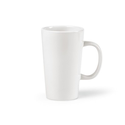 Taza de cerámica personalizada con forma alargada y asa grande 270ml