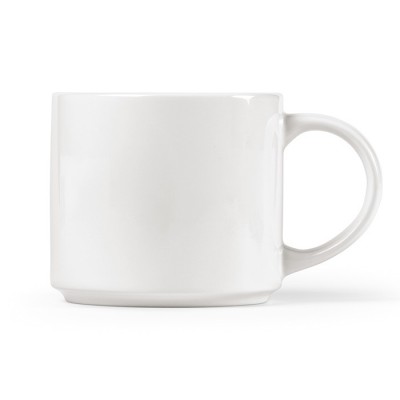 Tazas de cerámica blancas para destacar el logo con asa grande 400ml