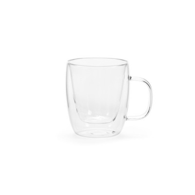 Taza de vidrio de borosilicato con doble pared de tamaño pequeño 220ml