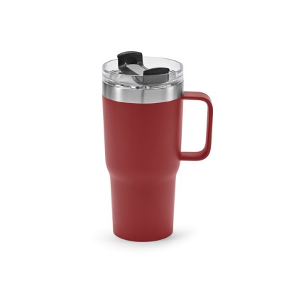 Vaso térmico corporativo con asa de agarre y tapa giratoria 490ml