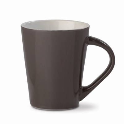 Taza de cerámica con asa triangular de colores fabricada en EU 270ml