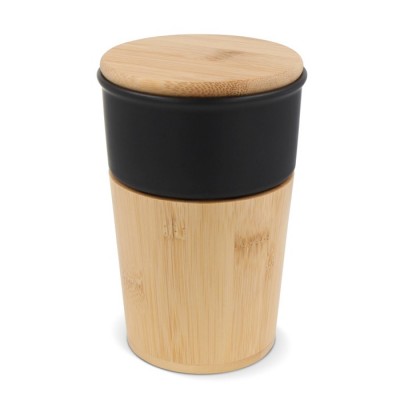 Vasos personalizados con franja de cerámica con tapa a presión 