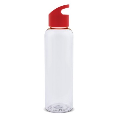 Botella publicitaria de RPET transparente con asa de color 600ml
