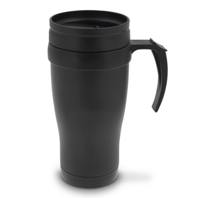 Vaso de doble pared de acero con asa 