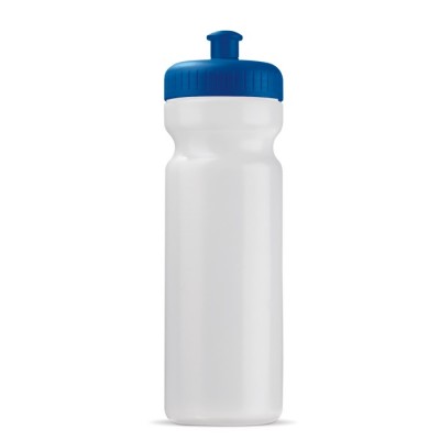 Bidón de plástico orgánico con cuerpo blanco y tapa de colores 750ml