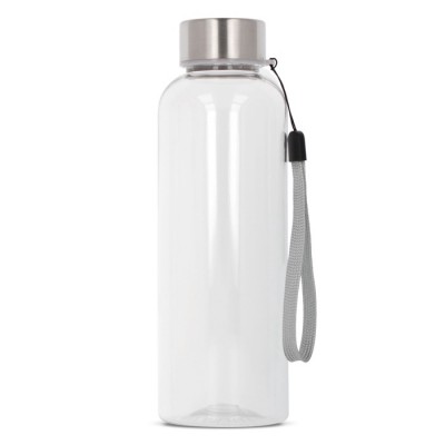 Botellas de RPET transparente con logotipo y asa de colores 500ml