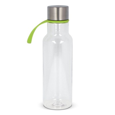 Botella RPET transparente con asa de goma de colores 600ml