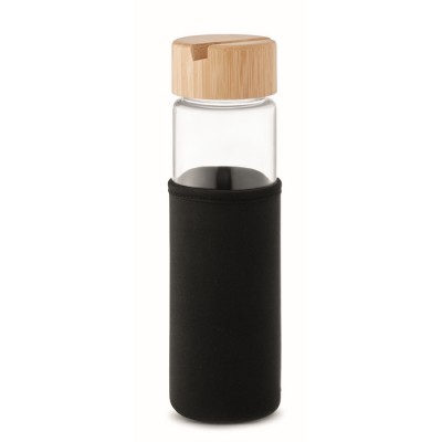 Botella de cristal con tapón de soporte para smartphone y funda 600ml