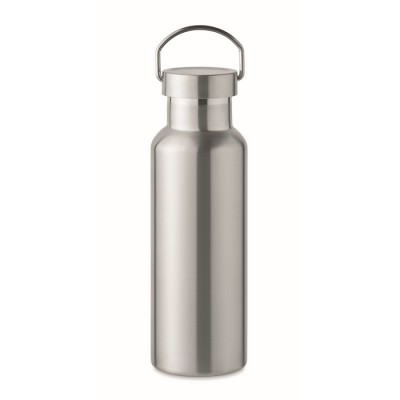 Botellas de acero reciclado con tapón antifugas y asa 500ml