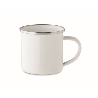 Tazas vintage de metal para sublimar con borde metálico 200ml