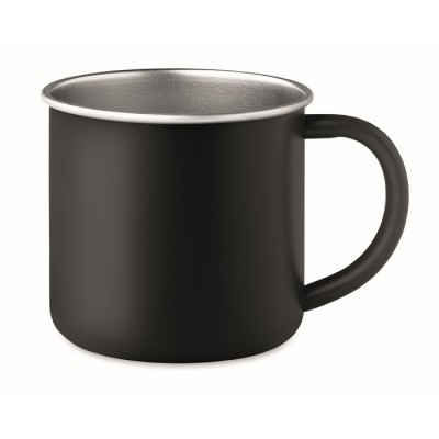 Tazas de acero para empresas estilo vintage con borde metálico 300ml