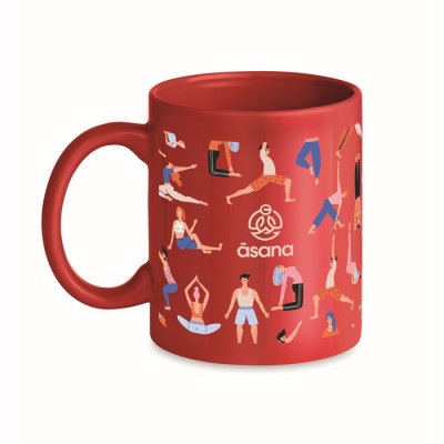 Mugs de cerámica personalizados en color color rojo con logo