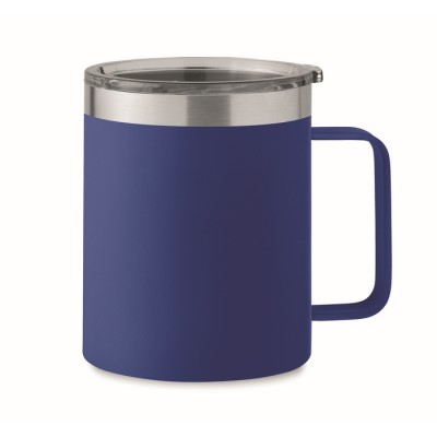 Vasos antifugas de acero con tapa decorado con borde metálico 300ml