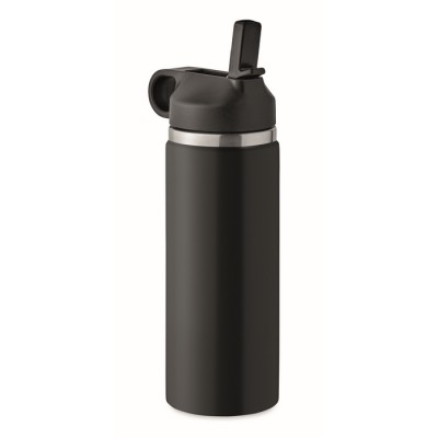 Botellas de acero inoxidable reciclado y tapón con pajita 500ml
