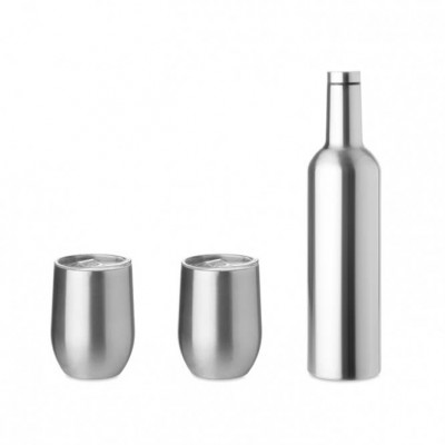 Set botella y tazas de acero personalizables