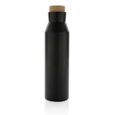 Botella térmica de acero con tapón de apariencia de madera 650ml