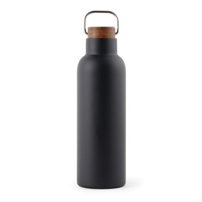 Botella ecológica de acero reciclado con tapa de madera y asa 800ml