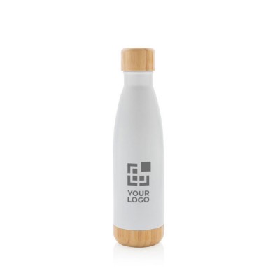 Botella térmica con detalles de bambú