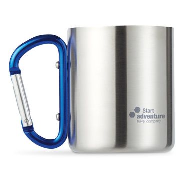 Taza metálica con asa mosquetón para empresas de doble pared 220ml