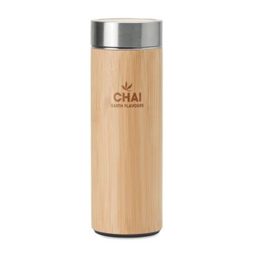 Termo con infusor de bambú y acero para oficinas 500ml Termo con infusor de bambú y acero para oficinas 500ml