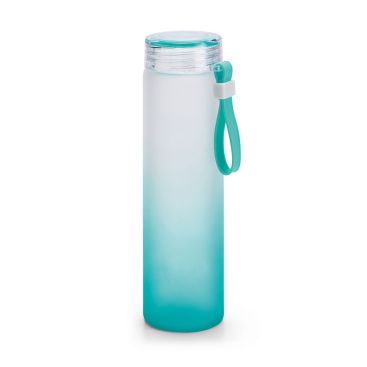 Botella mate promocional de cristal borosilicatado con tapa de PP 470ml