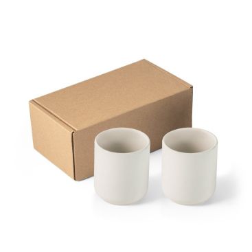 Juego de dos tazas de cerámica y acabado mate