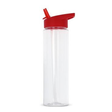 Botellas RPET transparente con tapa de pajita plegable a colores 600ml