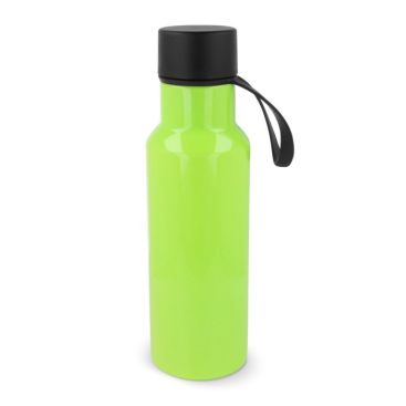 Botellas RPET de color con asa de goma para transporte 600ml