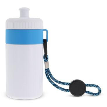 Bidón deportivo con toque de color y cordón de transporte 500ml
