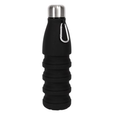 Botella de silicona plegable sin BPA con mosquetón 550ml
