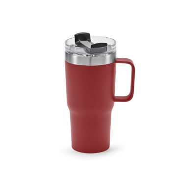 Vaso térmico corporativo con asa de agarre y tapa giratoria 490ml
