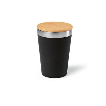 Vaso térmico de estilo sencillo con tapa de bambú 300ml