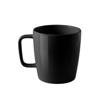 Taza de cerámica con acabado brillante y asa cuadrada 450ml